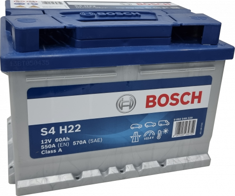 BOSCH S4H22 L2 BASSE SLI 12V 60Ah 550A Batterie de démarrage