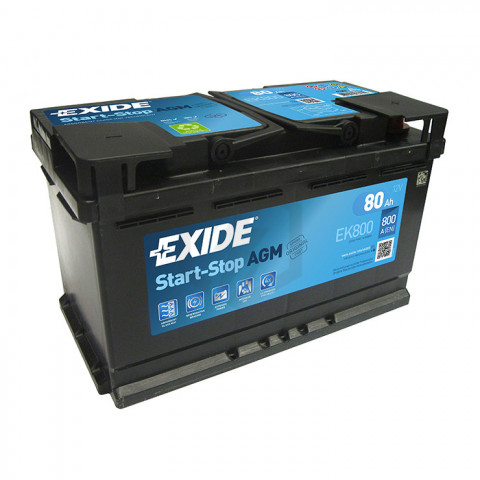 L4D-AGM80, AGER, Batteria avviamento Start&Stop per Auto e Furgoni  sigillata AGM 12V 80Ah 800A EN DX